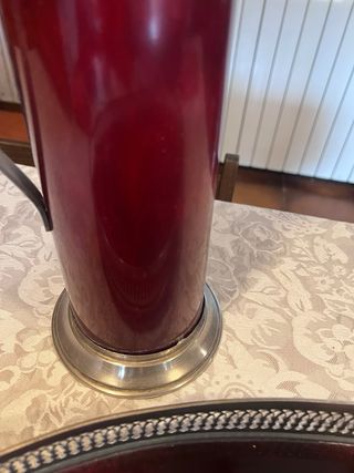 Bandeja y Jarra Vintage Roja y Plateada