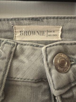 Pantalón flare gris mujer