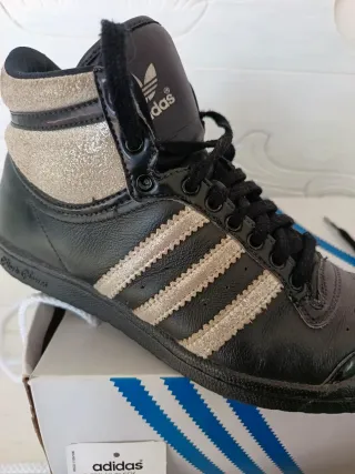 Adidas Top Ten Hi Sleek, Pelle Nera, Donna 38