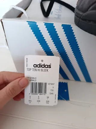 Adidas Top Ten Hi Sleek, Pelle Nera, Donna 38