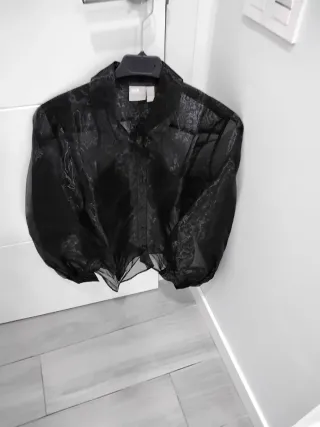 Camisa ASOS Transparente Negra SIN ESTRENAR