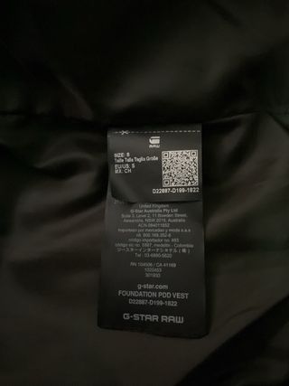 Chaleco de hombre de G-Star Raw (S)