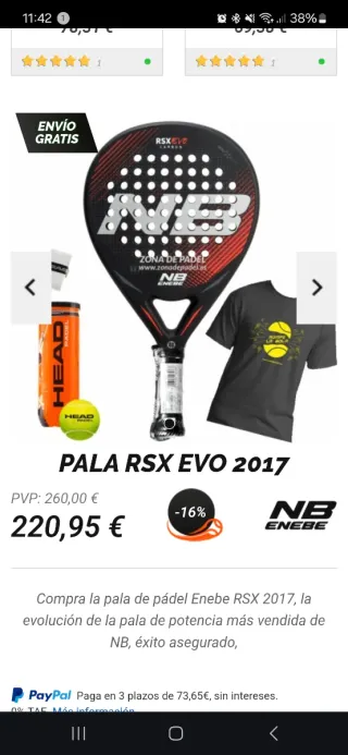 Pala de pádel NB RSX EVO CARBON