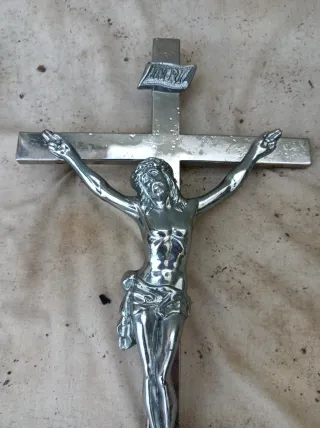 Crucifijo cristiano de Acero Inoxidable