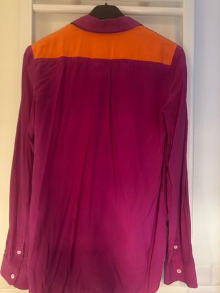 Camisa Céline Seda Naranja y Morado.