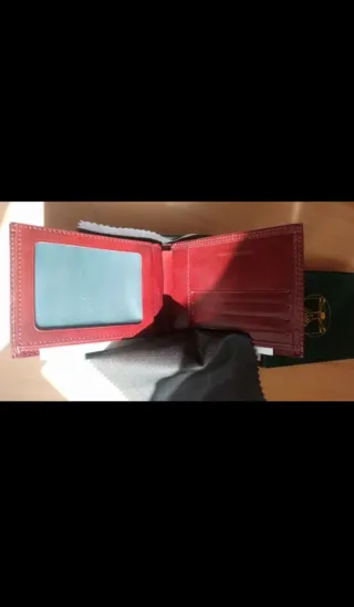 Portafoglio uomo Leonardo da Vinci in pelle rossa