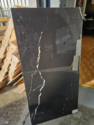 Porcelánico pulido negro 120x60