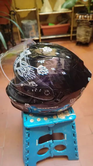 Casco Moto Mujer Diseño Floral