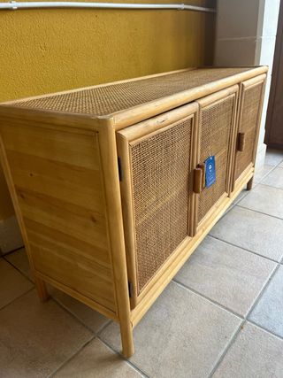 Aparador Ratán y Madera 120x40x65