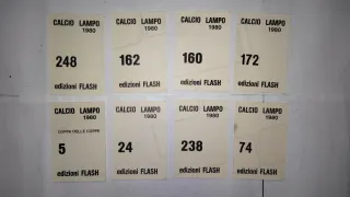 Lotto 8 figurine Calcio Lampo 1980 con velina