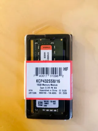 16GB DDR4 Dual Channel Kingston 3200 Nuevo