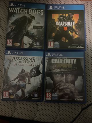 Lote 4 Juegos PS4: Watch Dogs, COD BO4, AC IV, COD
