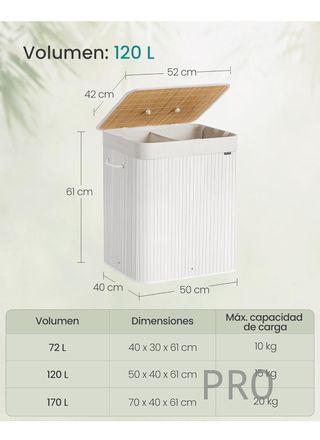 Cesto per la Biancheria con Coperchio SONGMICS