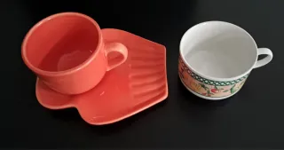 Set 2 Tazze Arancioni e Bianche