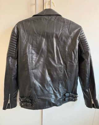 Cazadora Zara Negra Piel Sintética