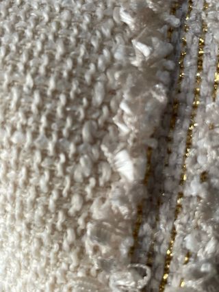 Giacchina Boucle' Panna Tg 42 bordino con fili oro