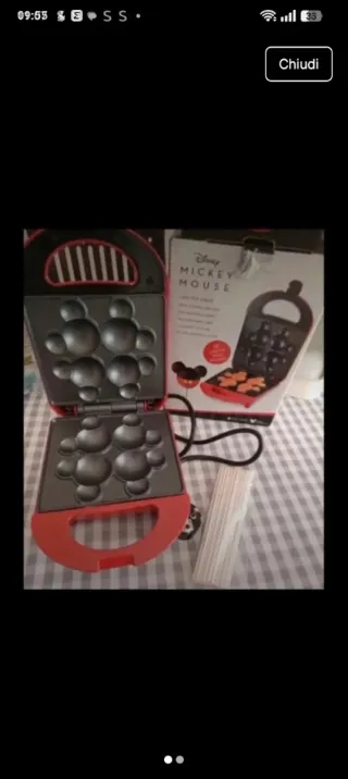 Piastra per waffle Disney Topolino