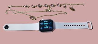 Conjunto Joyas Corazones y Reloj LED Rosa