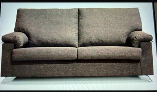 Sofá de tela marrón chocolate