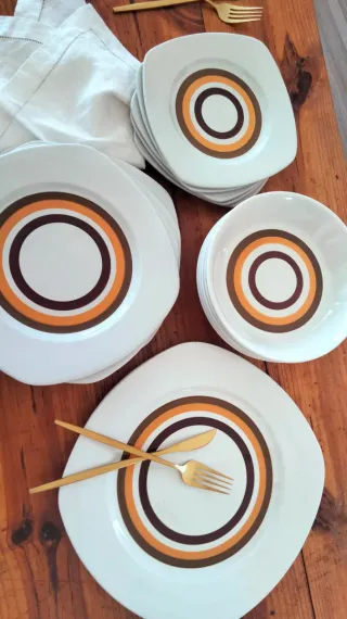 Grande piatto Cerchi Conc Faenza Italy anni 70