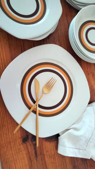 Grande piatto Cerchi Conc Faenza Italy anni 70