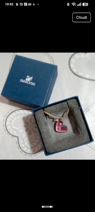 Collana Swarovski cuore rosa