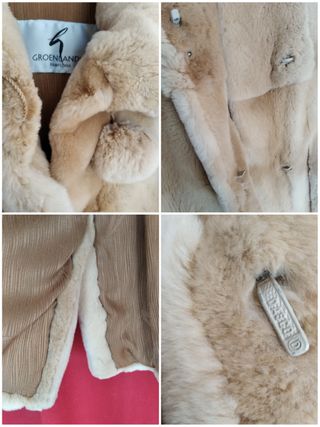 Abrigo Chaquetón Groenlandia Mujer Beige Piel