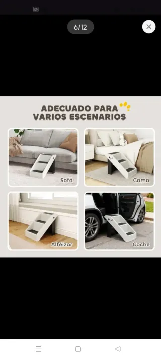 Escalera para mascotas 3 peldaños