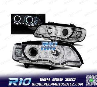 FAROS OJOS ANGEL PARA BMW X5 E53 99-03 XENON CROMADOS