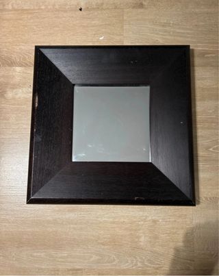 Specchio Quadrato in Legno Marrone