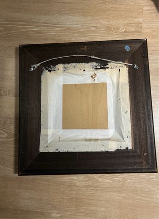 Specchio Quadrato in Legno Marrone