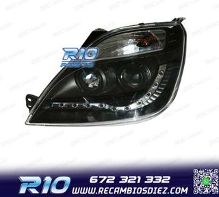 FAROS FORD FIESTA 02-05 LUZ DIURNA FONDO NEGRO