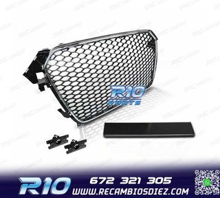 PARRILLA AUDI A4 B8 11-15 CROMO NEGRO LOOK RS