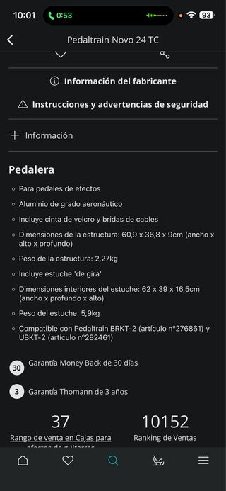 Pedaltrain Novo 24 con Flycase.