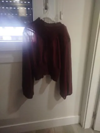 Blusa Zara Transparente Granate