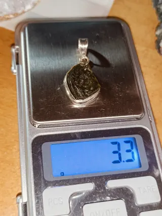 Colgante Moldavita 3,3gr Plata oferta!!