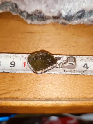 Colgante Moldavita 3,3gr Plata oferta!!