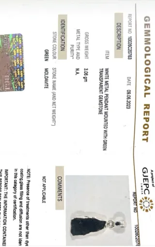 Colgante Moldavita 3,3gr Plata oferta!!