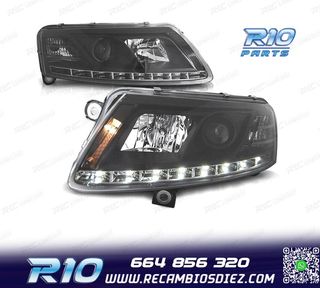 FAROS XENON AUDI A6 4F 04-08 LUZ DIURNA REAL FONDO NEGRO