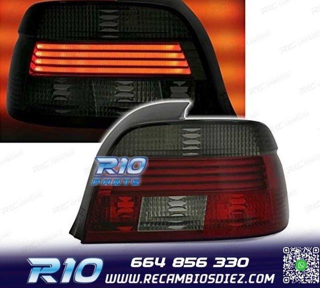 PILOTOS BMW E39 00-03 ROJO AHUMADO LED