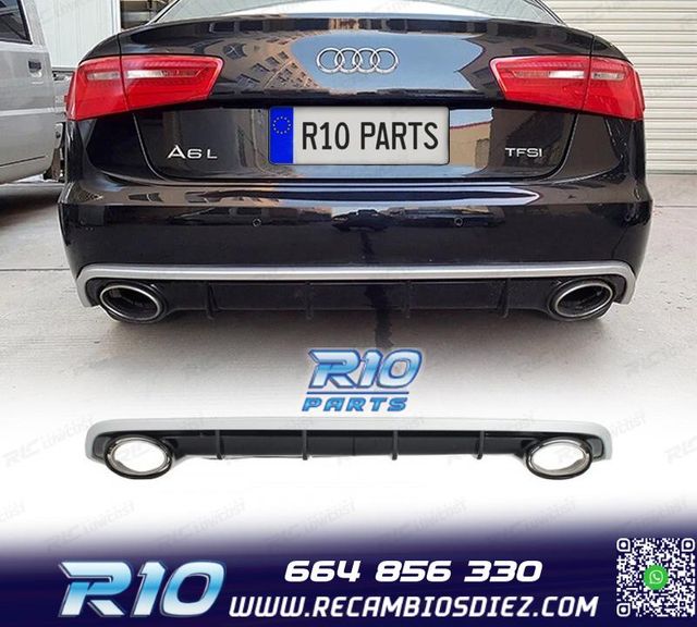 DIFUSOR AUDI A6 4G 11-14 LOOK RS + COLAS DE ESCAPE