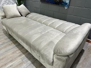 Sofá Cama Gris Terciopelo