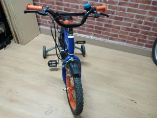 Bicicleta infantil 14 azul y naranja