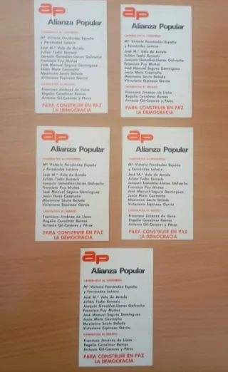 LA CORUÑA ELECCIONES 1977 ALIANZA POPULAR POSTALES