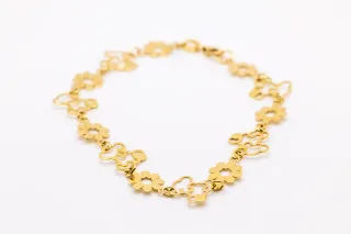 Pulsera Oro 18k Ositos y Flores