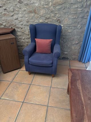 Conjunto 2 butacas de tela beige