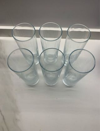 6 Vasos de tubo de cristal