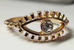 Anillo ojo dorado con circonita