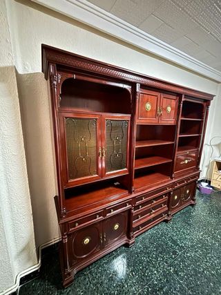 Regalo Mueble de salón vintage madera y ratán
