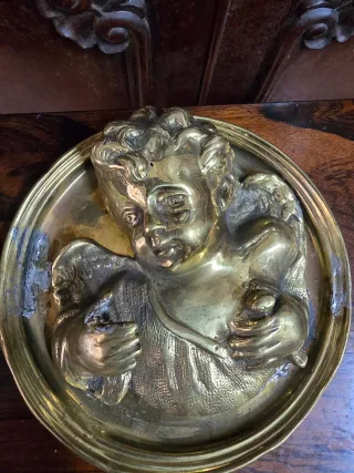 4 Bassorilievi in Ottone Puttini d'Epoca